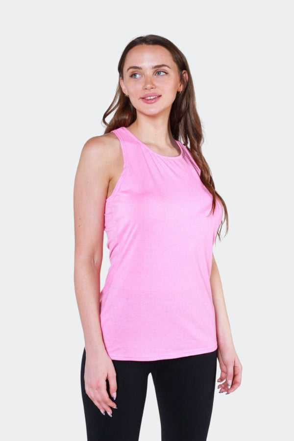 AVA Active Tank Tops Pink / S Cross Back Tank Top