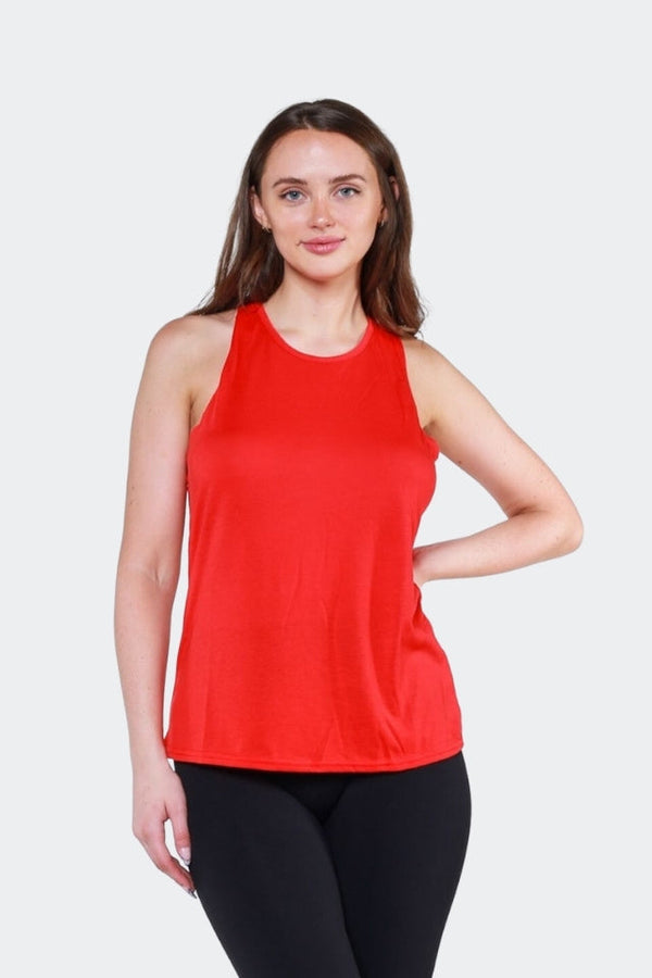 AVA Active Tank Tops Red / S Cross Back Tank Top